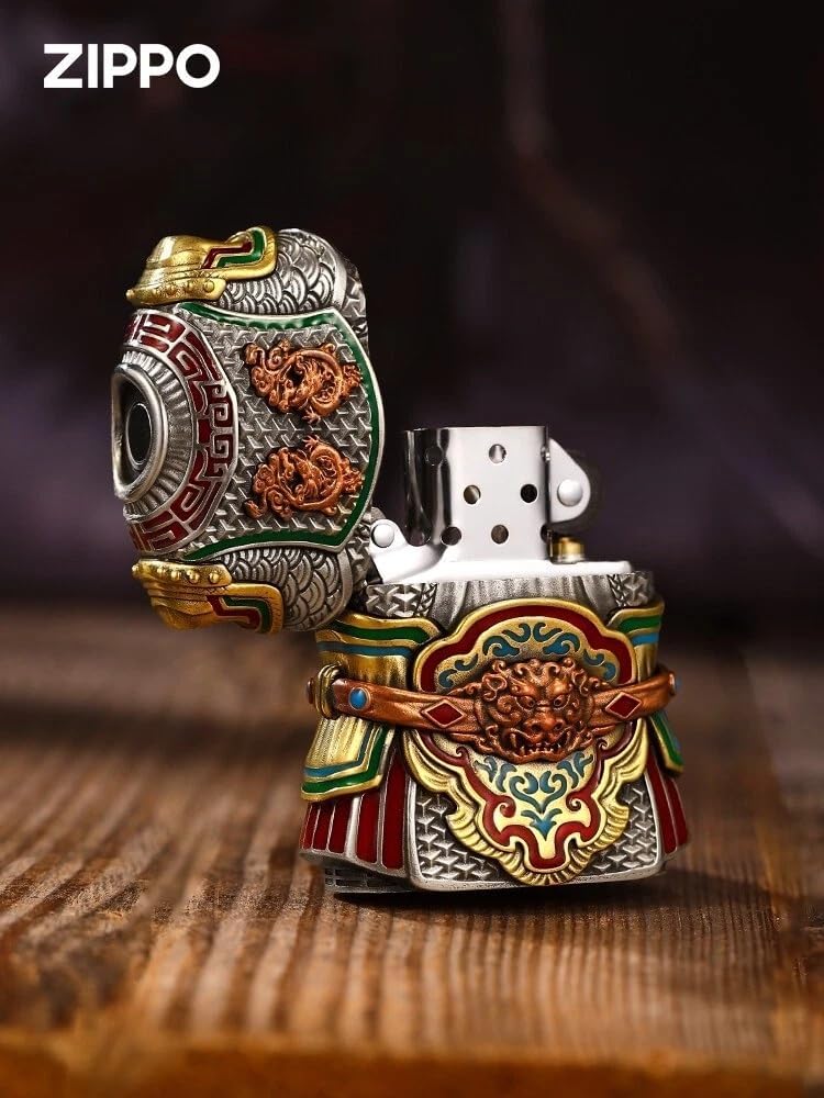 Zippo Samurai Warrior Limited Edition Table Set 610807 with Magnetic Assembly Design, Windproof Refillable Flame, Premium Metal Build