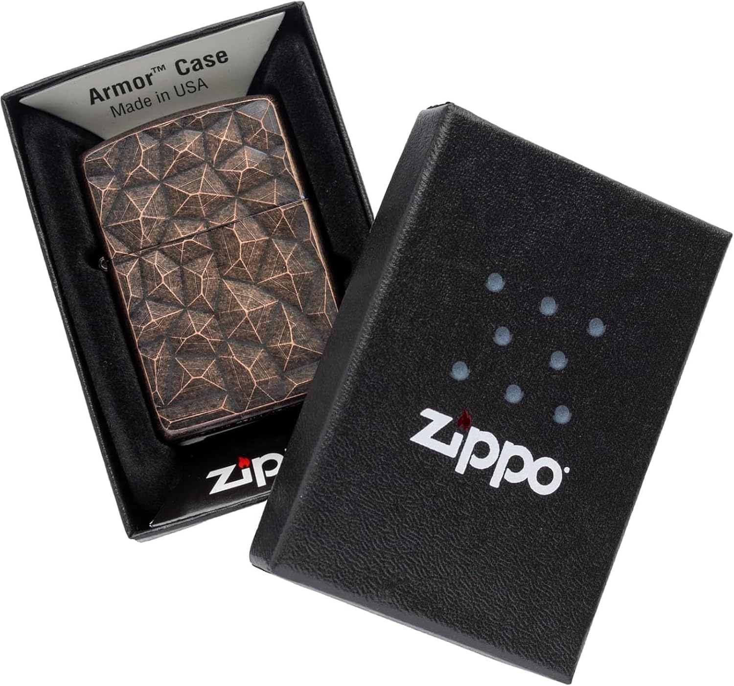 Zippo Oil Lighter with Special Sticker, Flint, Brass, Armor Base, Copper, Barrel Treatment, Double-Sided Zippo Neo Metor CpB