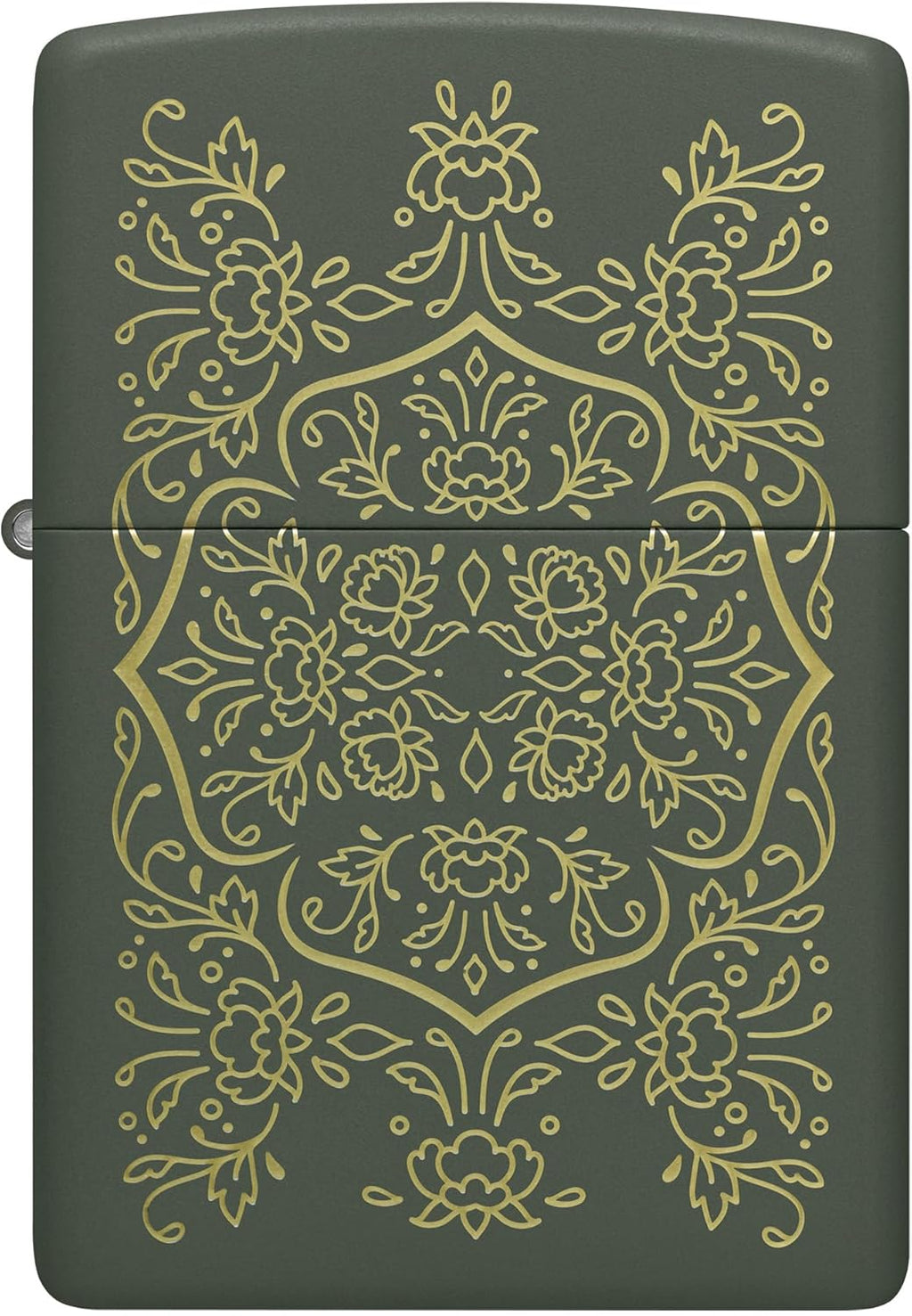 Zippo Floral Mandala Design Green Matte Pocket Lighter (Green Floral Mandala)
